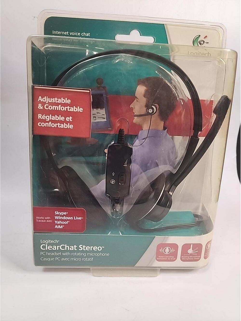 Logitech ClearChat Stereo Silver/Black Headband  PC Headset Rotating Microphone